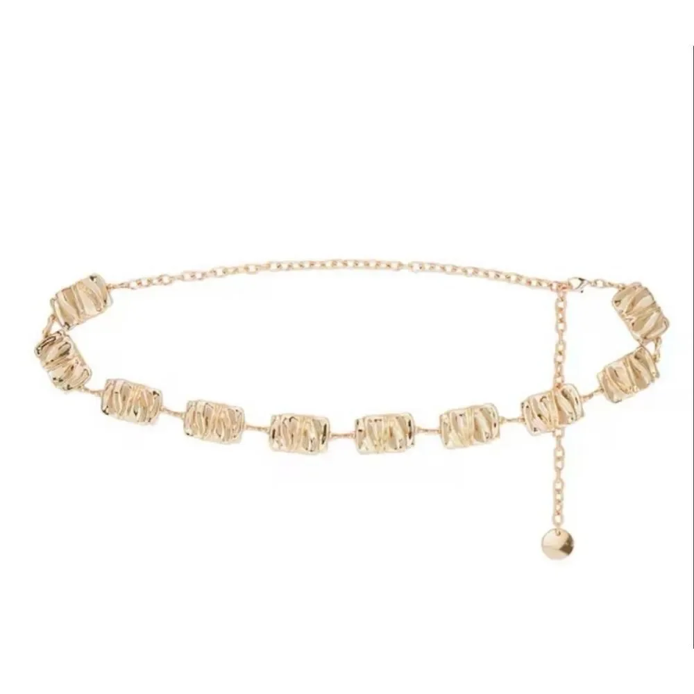 8 Other Reasons Gigi Chain Statement Belt Textured Gold Links Trendy NEW